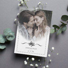 Invitación Boda fotográfico de guiones de escritura de Moda c