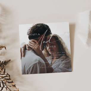 Invitación Boda fotográfico de guiones Minimalistas y caprich