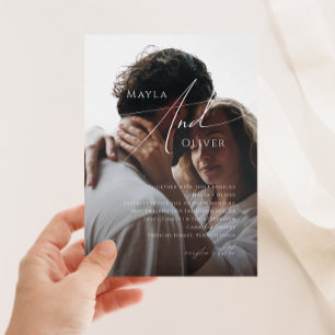 Invitación Boda fotográfico de guiones Minimalistas y caprich