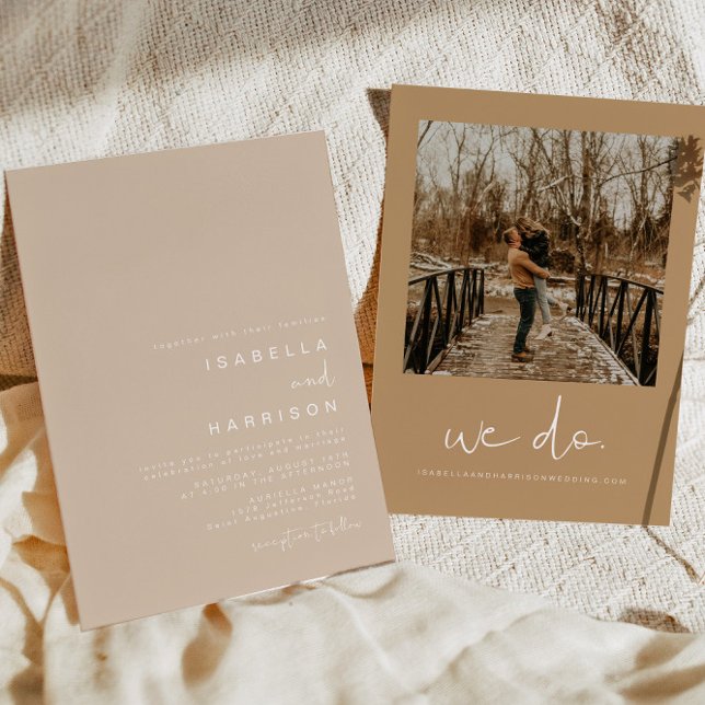 Invitación BODA fotográfico de INDIE Bohemian Beige y Terraco (Subido por el creador)