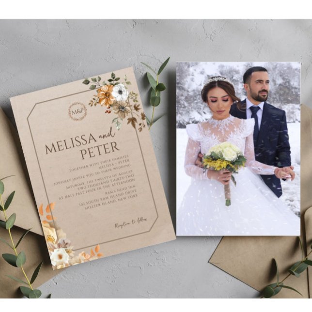 Invitación Boda fotográfico de invierno de otoño (Subido por el creador)