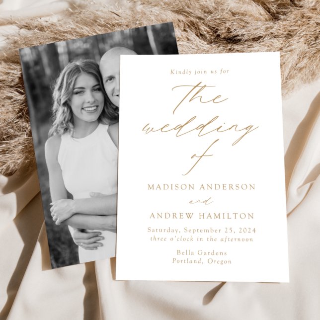 Invitación Boda fotográfico de la elegancia moderna blanca y  (Subido por el creador)