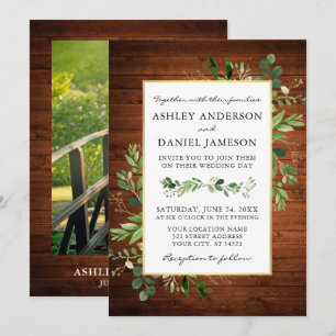 Invitación Boda fotográfico de la madera de Eucalyptus