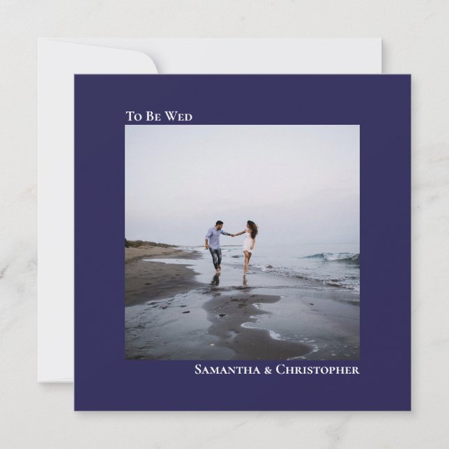 Invitación Boda fotográfico de la Marina Minimalista moderna  (Anverso)