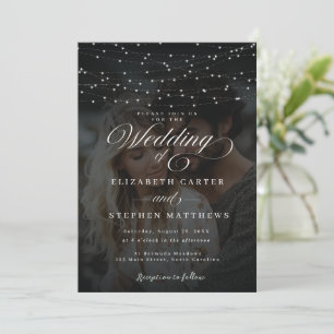 Invitación Boda fotográfico de la noche de la luz de hadas ca