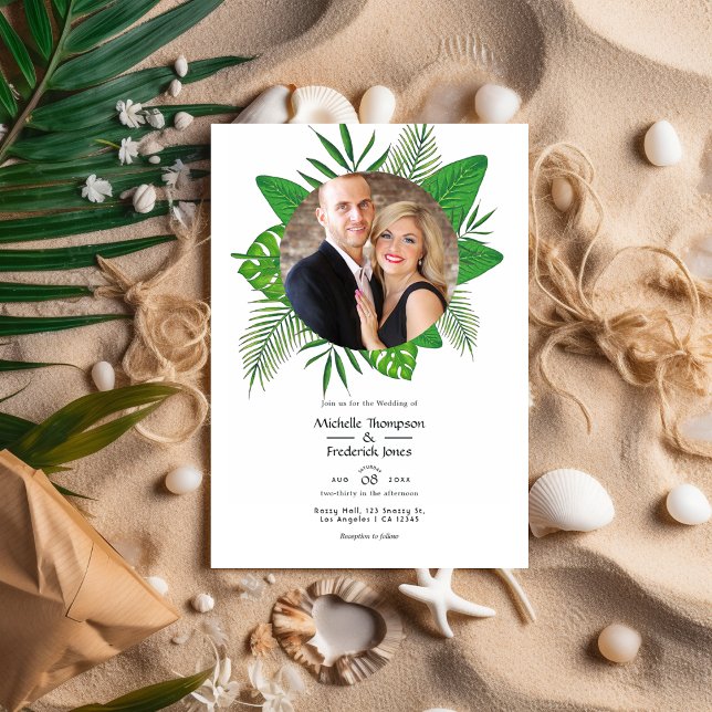 Invitación Boda fotográfico de la playa de verano tropical (Subido por el creador)