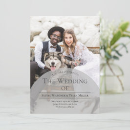 Invitación Boda fotográfico de la tipografía de Arch