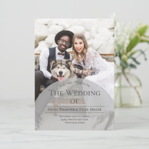 Invitación Boda fotográfico de la tipografía de Arch