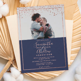 Invitación boda fotográfico de la tipografía de la marina Ros