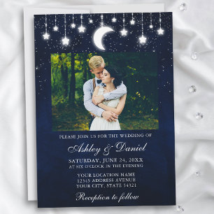 Invitación Boda fotográfico de las estrellas celestes de la l