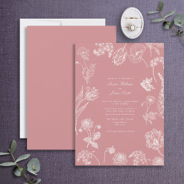 Invitación Boda fotográfico de las flores del jardín vintage 
