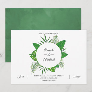 Invitación Boda fotográfico de las hojas tropicales