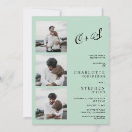 Invitación Boda fotográfico de las iniciales informales de co