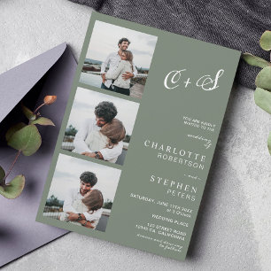Invitación Boda fotográfico de las iniciales informales de co