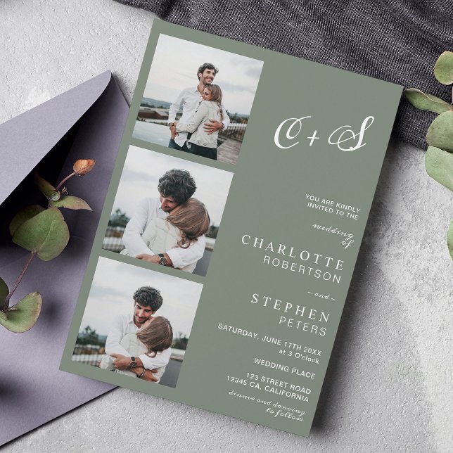 Invitación Boda fotográfico de las iniciales informales de co (Subido por el creador)