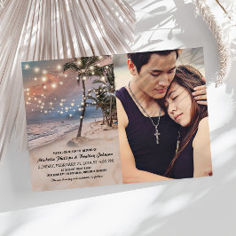 Invitación Boda fotográfico de las luces de la playa de Vinta