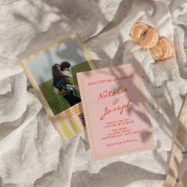 Invitación Boda fotográfico de mano de código QR con pinzas e