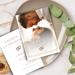 Invitación Boda fotográfico de Moda moderna de tipografía ult