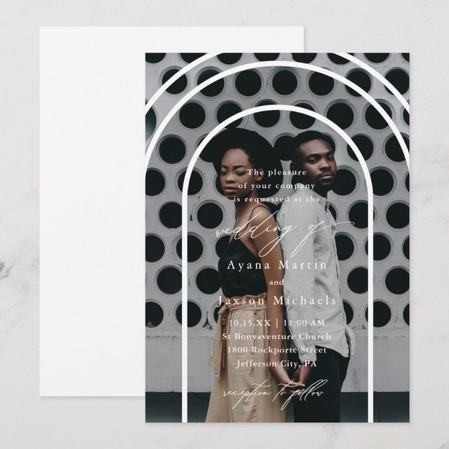Invitación Boda fotográfico de Modern Arch One (Anverso / Reverso)