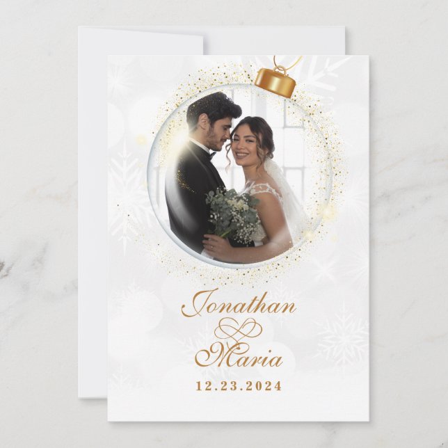 Invitación boda fotográfico de navidades (Anverso)