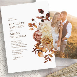 Invitación Boda fotográfico de otoño moderno