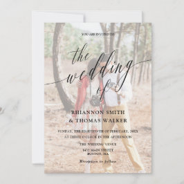 Invitación Boda fotográfico de Personalizado caligráfico