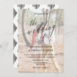 Invitación Boda fotográfico de Personalizado caligráfico