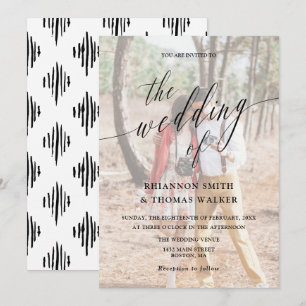 Invitación Boda fotográfico de Personalizado caligráfico