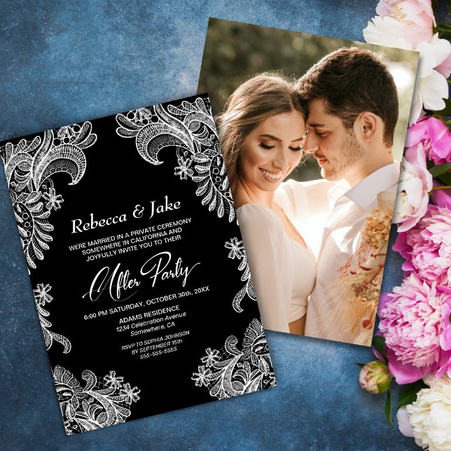 Invitación Boda fotográfico de Personalizado de encaje blanco (Subido por el creador)