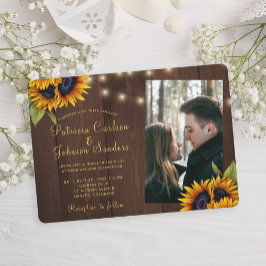 Invitación Boda fotográfico de personalizado de madera floral