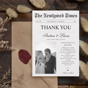 Invitación Boda fotográfico de Personalizado de periódico de 
