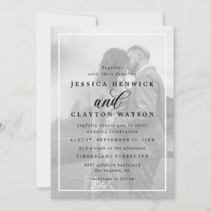 Invitación Boda fotográfico de Personalizados Minimalistas bl