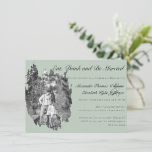 Invitación Boda fotográfico de pincel moderno Ensayo de cena