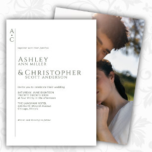 Invitación Boda fotográfico de pizarra negra apilada