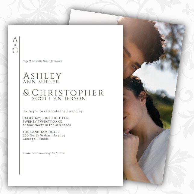 Invitación Boda fotográfico de pizarra negra apilada (Subido por el creador)