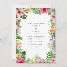 Invitación Boda fotográfico de playa tropical