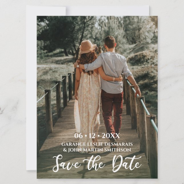 Invitación Boda fotográfico de primavera fresca verde de sabi (Anverso)