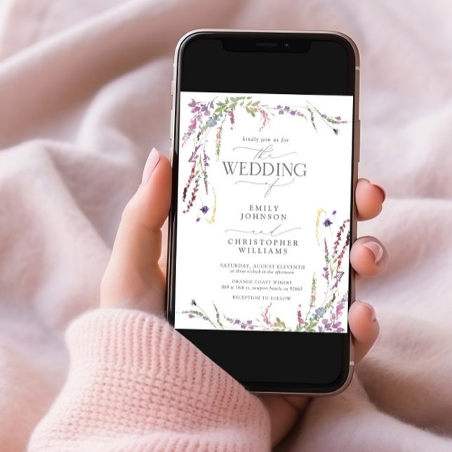 Invitación Boda fotográfico de purple Wildflower (Subido por el creador)