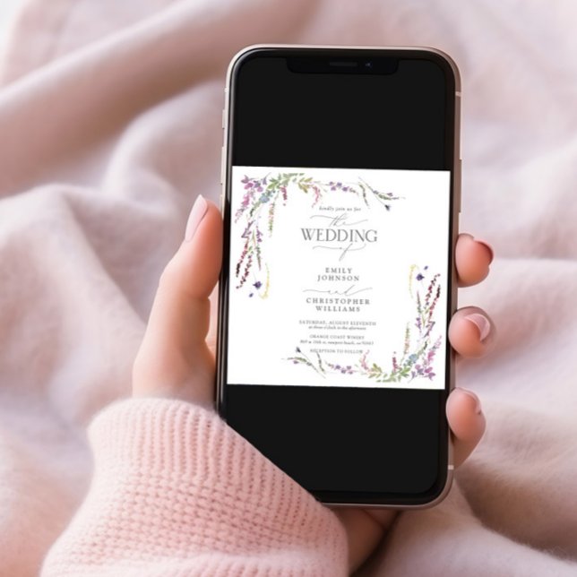 Invitación Boda fotográfico de purple Wildflower (Subido por el creador)
