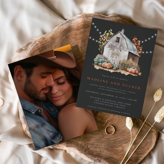 Invitación Boda fotográfico de Rústica Caída en el País (Subido por el creador)