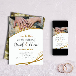 Invitación Boda fotográfico de superposición de corte