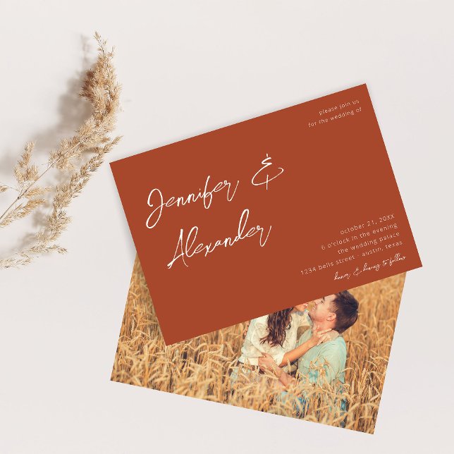Invitación Boda fotográfico de Terra Cotta 2 V2 (Subido por el creador)
