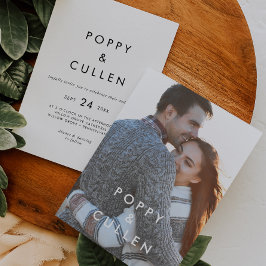 Invitación Boda fotográfico de tipografía de moda