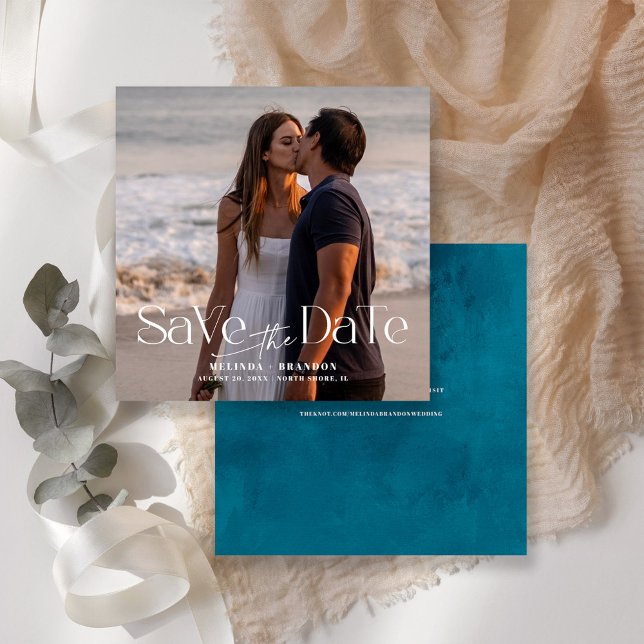 Invitación Boda fotográfico de tipografía moderna (Subido por el creador)