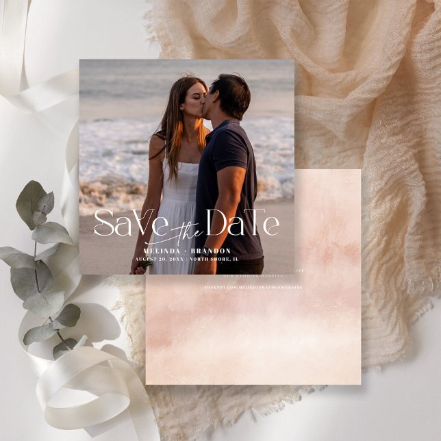 Invitación Boda fotográfico de tipografía moderna (Subido por el creador)