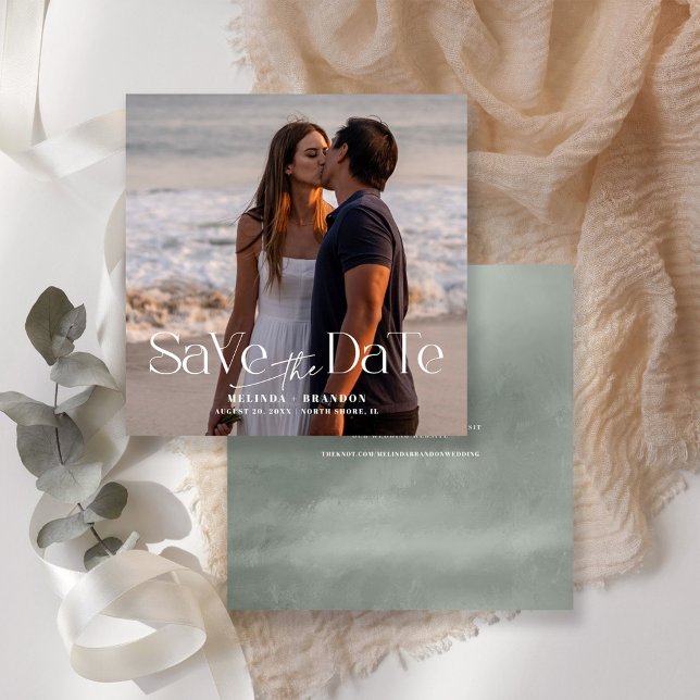 Invitación Boda fotográfico de tipografía moderna (Subido por el creador)