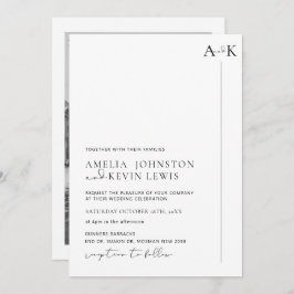 Invitación Boda fotográfico de tipografía moderna y minimalis