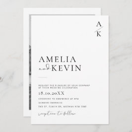 Invitación Boda fotográfico de tipografía moderna y minimalis
