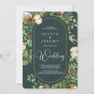 Invitación Boda fotográfico del algodón de invierno y los ver