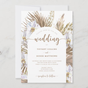 Invitación Boda fotográfico del Arco de Grasa Boho Pampas